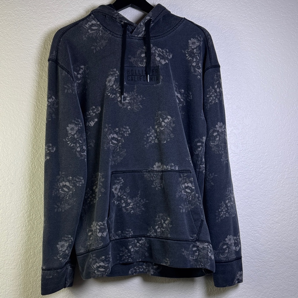 Hollister California Hooded Floral Sweatshirt - Black